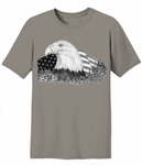 Black and White Eagle with Flag