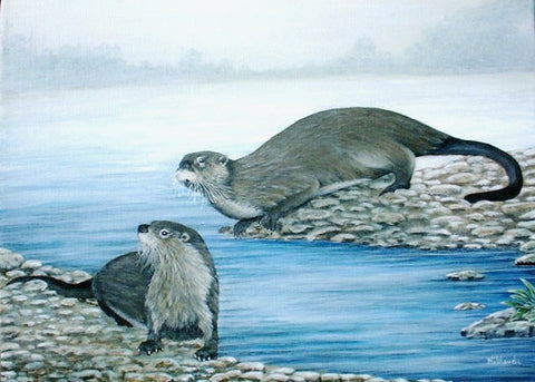 Otter Play- River Otters ORIGINAL