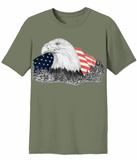 Bald Eagle with Colored Flag